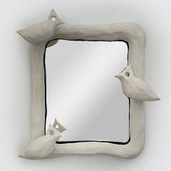  Dainche MIROIR AUX ALOUETTES Raw ceramic mirror - 2598329