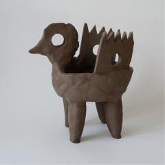  Dainche POULE O3 Raw brown ceramic hen sculpture - 2598335