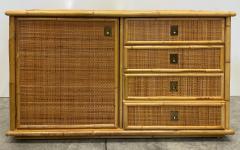  Dal Vera 1970s Hand Woven Rattan Cabinet by Dal Vera Made in Italy Signed - 4228240