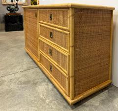  Dal Vera 1970s Hand Woven Rattan Cabinet by Dal Vera Made in Italy Signed - 4228300
