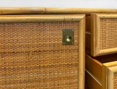  Dal Vera 1970s Hand Woven Rattan Cabinet by Dal Vera Made in Italy Signed - 4228306
