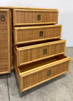  Dal Vera 1970s Hand Woven Rattan Cabinet by Dal Vera Made in Italy Signed - 4228315