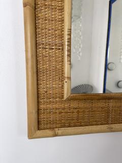  Dal Vera Bamboo Rattan Mirror by Dal Vera Italy 1970s - 2544034
