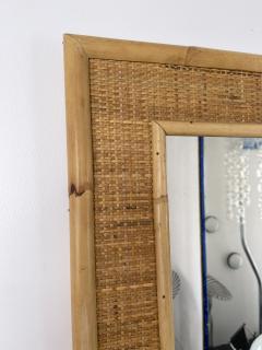  Dal Vera Bamboo Rattan Mirror by Dal Vera Italy 1970s - 2544035