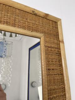 Dal Vera Bamboo Rattan Mirror by Dal Vera Italy 1970s - 2544036