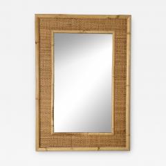  Dal Vera Bamboo Rattan Mirror by Dal Vera Italy 1970s - 2545994