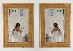  Dal Vera Bamboo Rattan Mirror by Dal Vera Italy 1970s - 3594520