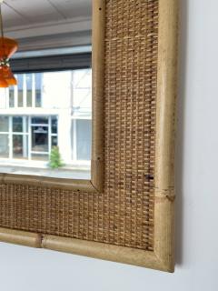  Dal Vera Bamboo Rattan Mirror by Dal Vera Italy 1970s - 3594522