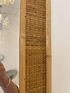  Dal Vera Bamboo Rattan Mirror by Dal Vera Italy 1970s - 3594528