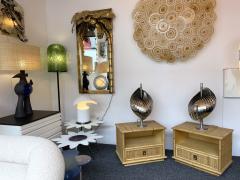  Dal Vera Bamboo Rattan and Brass Bedside Tables by Dal Vera Italy 1970s - 2544324