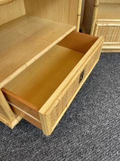  Dal Vera Bamboo Rattan and Brass Bedside Tables by Dal Vera Italy 1970s - 2544327