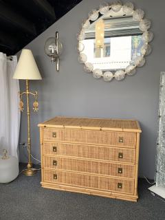  Dal Vera Bamboo Rattan and Brass Chest of Drawers by Dal Vera Italy 1970s - 2250882