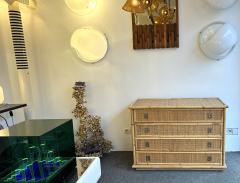  Dal Vera Bamboo Rattan and Brass Chest of Drawers by Dal Vera Italy 1970s - 2952392