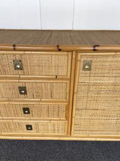  Dal Vera Bamboo Rattan and Brass Sideboard by Dal Vera Italy 1970s - 2735686