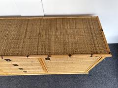  Dal Vera Bamboo Rattan and Brass Sideboard by Dal Vera Italy 1970s - 2735694