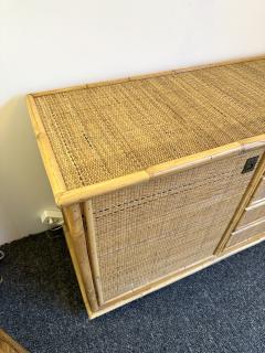  Dal Vera Bamboo Rattan and Brass Sideboard by Dal Vera Italy 1970s - 2952474