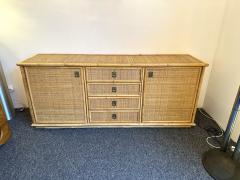  Dal Vera Bamboo Rattan and Brass Sideboard by Dal Vera Italy 1970s - 2952477