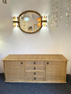  Dal Vera Bamboo Rattan and Brass Sideboard by Dal Vera Italy 1970s - 2952478