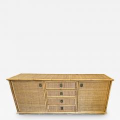  Dal Vera Bamboo Rattan and Brass Sideboard by Dal Vera Italy 1970s - 2953620