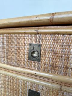  Dal Vera Bamboo Rattan and Brass Sideboard by Dal Vera Italy 1970s - 4643693