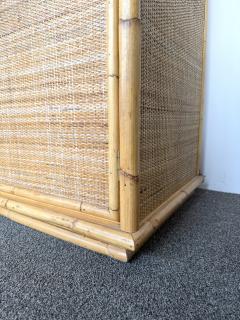  Dal Vera Bamboo Rattan and Brass Sideboard by Dal Vera Italy 1970s - 4643694