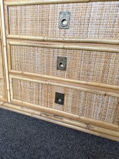  Dal Vera Bamboo Rattan and Brass Sideboard by Dal Vera Italy 1970s - 4643696