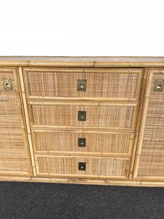  Dal Vera Bamboo Rattan and Brass Sideboard by Dal Vera Italy 1970s - 4643699