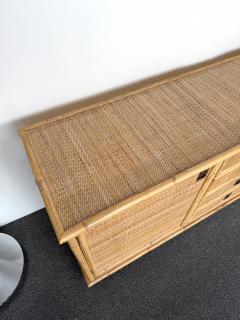  Dal Vera Bamboo Rattan and Brass Sideboard by Dal Vera Italy 1970s - 4643701