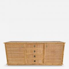  Dal Vera Bamboo Rattan and Brass Sideboard by Dal Vera Italy 1970s - 4643749
