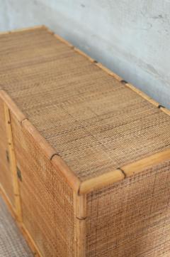  Dal Vera Bamboo and Rush Fabric Sideboard by Dal Vera 1970s - 4688091