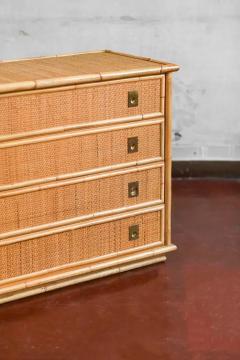  Dal Vera Chest of drawers in bamboo and cane with brass details Prod Dal Vera 1970 - 3730306