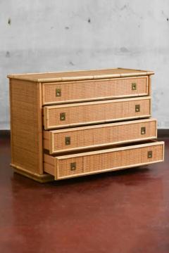  Dal Vera Chest of drawers in bamboo and cane with brass details Prod Dal Vera 1970 - 3730315