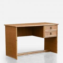  Dal Vera Desk in bamboo and wicker with brass details Produced by Dal Vera 1970s - 3720410