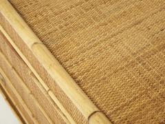  Dal Vera Italian Dal Vera bamboo rattan and brass chest of drawers 1970s - 2264396