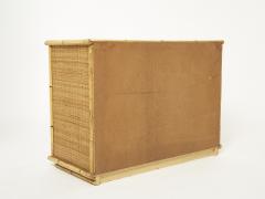  Dal Vera Italian Dal Vera bamboo rattan and brass chest of drawers 1970s - 2264397