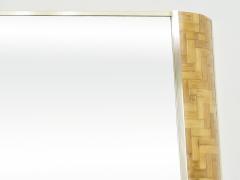  Dal Vera Italian rattan bamboo and brass mirror by Dal Vera 1970s - 1528123