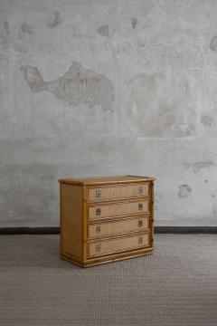  Dal Vera Rattan and Brass Chest of Drawers By Dal Vera 1970s - 4330547
