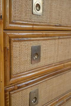  Dal Vera Rattan and Brass Chest of Drawers By Dal Vera 1970s - 4330558