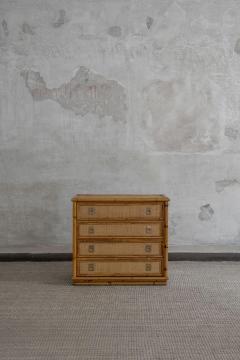  Dal Vera Rattan and Brass Chest of Drawers By Dal Vera 1970s - 4330559