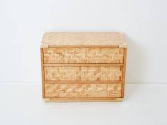  Dal Vera U1125 Italian Dal Vera bamboo marquetry and brass chest of drawers 1970s - 3246630