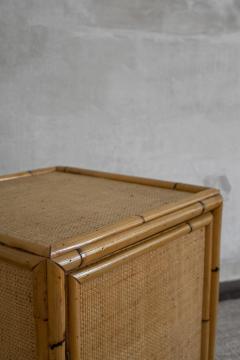  Dal Vera Wall Cabinet in Rattan and Brass By Dal Vera 1970s - 4330561