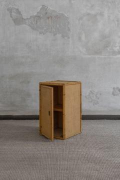  Dal Vera Wall Cabinet in Rattan and Brass By Dal Vera 1970s - 4330562