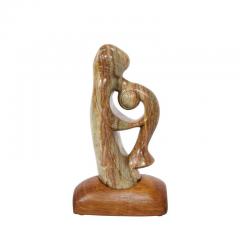  Dan Bedik Modernist Dan Bedik Sculpture Musical Embrace in Green Marble with Walnut Base - 2946804