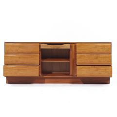  Danflex Danflex Mid Century Teak Tambour Door Lowboy Dresser - 3824348