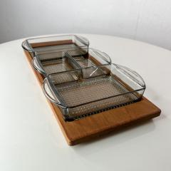  Dansk 1960s Denmark Serving Snack Tray Set Teak Glass L thje Wood Denmark 1 - 2837478