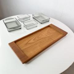  Dansk 1960s Denmark Serving Snack Tray Set Teak Glass L thje Wood Denmark 1 - 2837481