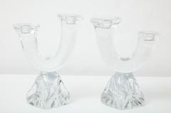  Daum Daum Modernist Crystal Candlesticks - 934499