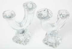  Daum Daum Modernist Crystal Candlesticks - 934501