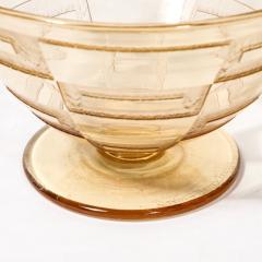  Daum Daum Nancy Art Deco Acid Etched Citrine Glass Vase Signed Daum - 3276325