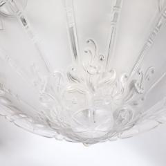  Daum Daum Nancy Art Deco Molded Frosted Glass Pendant Relief Detailed Chandelier signed Daum - 3998173